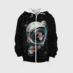 Куртка с капюшоном детская Подводный космос, цвет: 3D-белый
