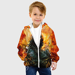 Куртка с капюшоном детская Disturbed: Monster Flame, цвет: 3D-белый — фото 2