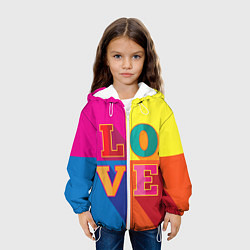Куртка с капюшоном детская Love three-dimensional letters, цвет: 3D-белый — фото 2