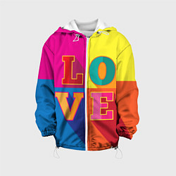 Куртка с капюшоном детская Love three-dimensional letters, цвет: 3D-белый