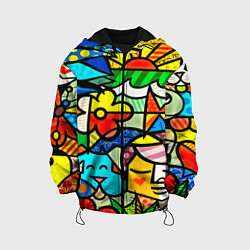 Куртка с капюшоном детская Картинка-мозаика, цвет: 3D-черный