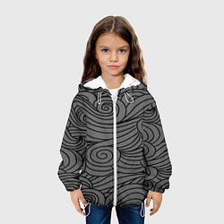 Куртка с капюшоном детская Gray pattern, цвет: 3D-белый — фото 2