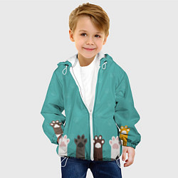 Куртка с капюшоном детская Лапки котеек, цвет: 3D-белый — фото 2