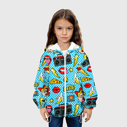 Куртка с капюшоном детская Девочка из комикса, цвет: 3D-белый — фото 2