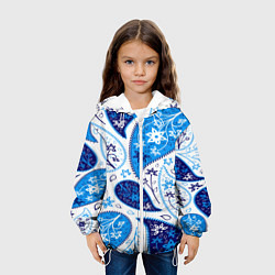 Куртка с капюшоном детская Гжель огурцы, цвет: 3D-белый — фото 2