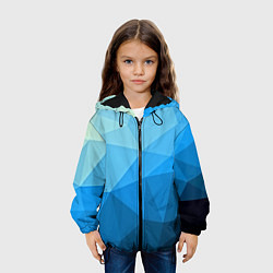 Куртка с капюшоном детская Geometric blue, цвет: 3D-черный — фото 2