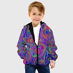 Куртка с капюшоном детская Цветная текстура 5, цвет: 3D-черный — фото 2