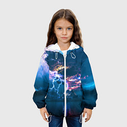 Куртка с капюшоном детская Извержение вулкана, цвет: 3D-белый — фото 2