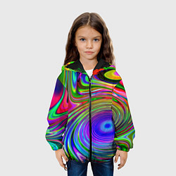 Куртка с капюшоном детская Галлюцинации, цвет: 3D-черный — фото 2