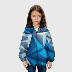 Куртка с капюшоном детская Ледяная Абстракция, цвет: 3D-черный — фото 2