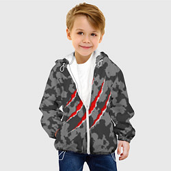 Куртка с капюшоном детская Камуфляж Егеря, цвет: 3D-белый — фото 2