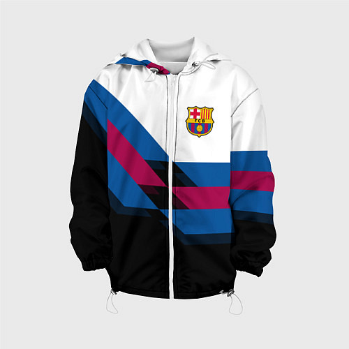 Детская куртка Barcelona FC: Black style / 3D-Белый – фото 1