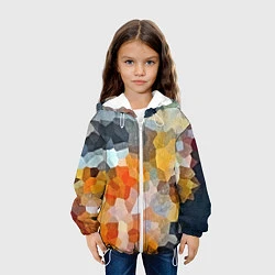 Куртка с капюшоном детская Мозаика в блеске, цвет: 3D-белый — фото 2