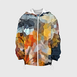 Куртка с капюшоном детская Мозаика в блеске, цвет: 3D-белый