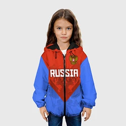 Куртка с капюшоном детская Russia Red & Blue, цвет: 3D-черный — фото 2