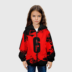 Куртка с капюшоном детская R6S: Red Outbreak, цвет: 3D-черный — фото 2