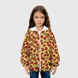 Куртка с капюшоном детская Любитель пиццы, цвет: 3D-белый — фото 2