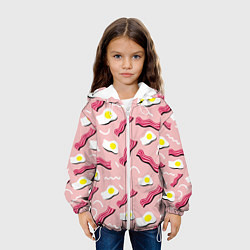 Куртка с капюшоном детская Стиль бекона, цвет: 3D-белый — фото 2