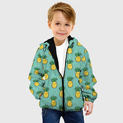 Куртка с капюшоном детская Веселые ананасы, цвет: 3D-черный — фото 2