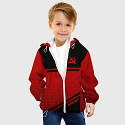 Куртка с капюшоном детская USSR: Black Sport, цвет: 3D-белый — фото 2