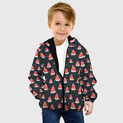 Куртка с капюшоном детская Тропический арбуз, цвет: 3D-черный — фото 2