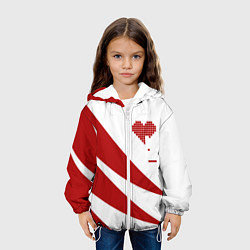 Куртка с капюшоном детская Игра в сердца, цвет: 3D-белый — фото 2