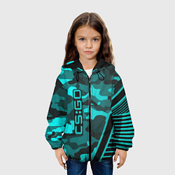 Куртка с капюшоном детская CS:GO Blue Camo, цвет: 3D-черный — фото 2