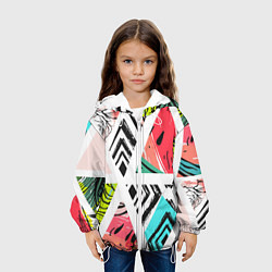 Куртка с капюшоном детская Тропическое ассорти, цвет: 3D-белый — фото 2