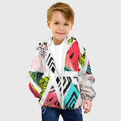Куртка с капюшоном детская Тропическое ассорти, цвет: 3D-белый — фото 2
