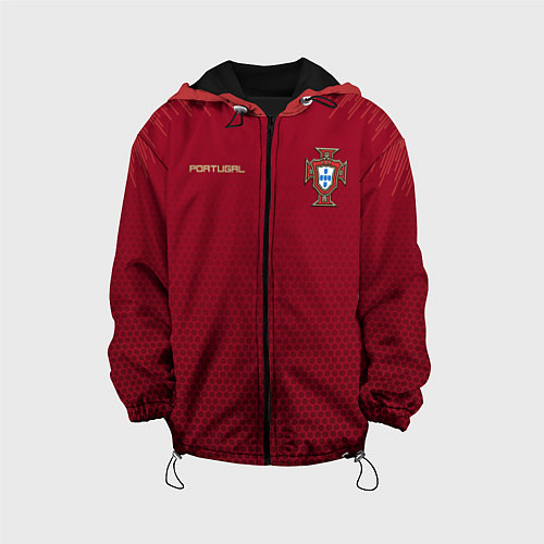 Детская куртка Сборная Португалии соты сетка / 3D-Черный – фото 1