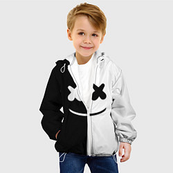 Куртка с капюшоном детская Marshmello: Black & White, цвет: 3D-белый — фото 2