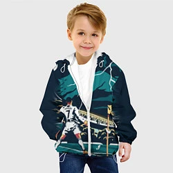 Куртка с капюшоном детская Ronaldo lightning, цвет: 3D-белый — фото 2