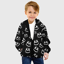 Куртка с капюшоном детская Marshmello: Black Pattern, цвет: 3D-черный — фото 2