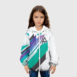 Куртка с капюшоном детская Linkin Park: Green Geometry, цвет: 3D-белый — фото 2