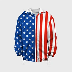 Куртка с капюшоном детская American Patriot, цвет: 3D-белый