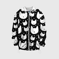 Куртка с капюшоном детская Love Cats Pattern, цвет: 3D-белый