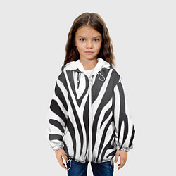 Куртка с капюшоном детская Африканская зебра, цвет: 3D-белый — фото 2