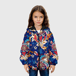Куртка с капюшоном детская Экзотический орнамент, цвет: 3D-черный — фото 2