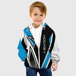 Куртка с капюшоном детская Hockey black blue white, цвет: 3D-белый — фото 2
