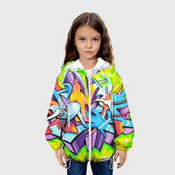 Куртка с капюшоном детская Неоновая кислота, цвет: 3D-белый — фото 2