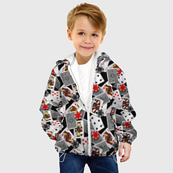 Куртка с капюшоном детская Игральные карты и фишки, цвет: 3D-белый — фото 2