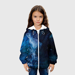 Куртка с капюшоном детская Синий космос, цвет: 3D-белый — фото 2