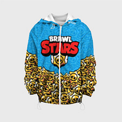 Куртка с капюшоном детская Brawl Stars: Blue Style, цвет: 3D-белый