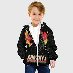 Куртка с капюшоном детская Flame Godzilla, цвет: 3D-белый — фото 2
