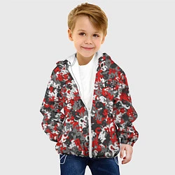 Куртка с капюшоном детская Камуфляж с буквами F C S M, цвет: 3D-белый — фото 2