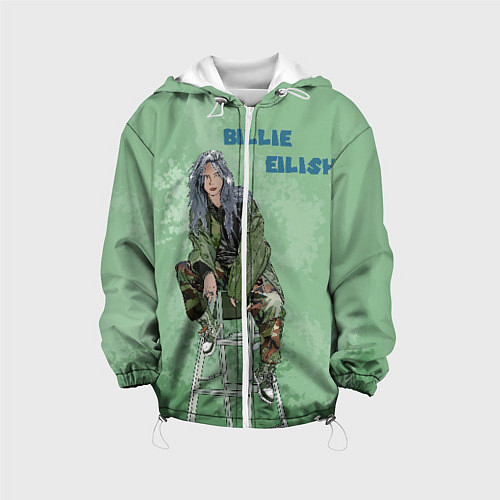 Детская куртка Billie Eilish: Green Motive / 3D-Белый – фото 1