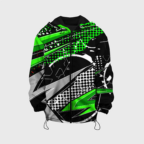 Детская куртка Black and green corners / 3D-Черный – фото 1