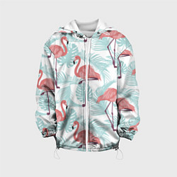 Детская куртка Узор фламинго и тропических растений