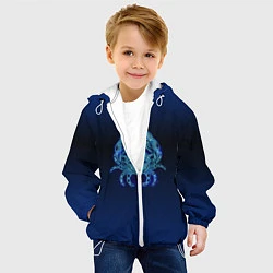 Куртка с капюшоном детская Знаки Зодиака Рак, цвет: 3D-белый — фото 2