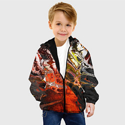 Куртка с капюшоном детская Nu abstracts art, цвет: 3D-черный — фото 2